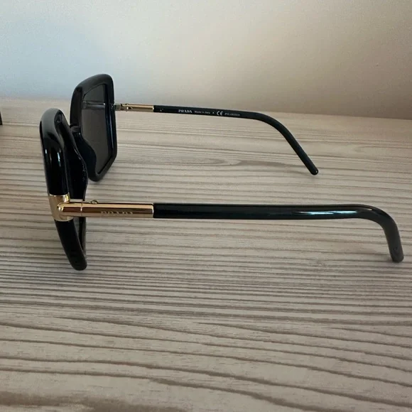 Prada Black & Gold Square Sunglasses (worn once, includes  display picture 1